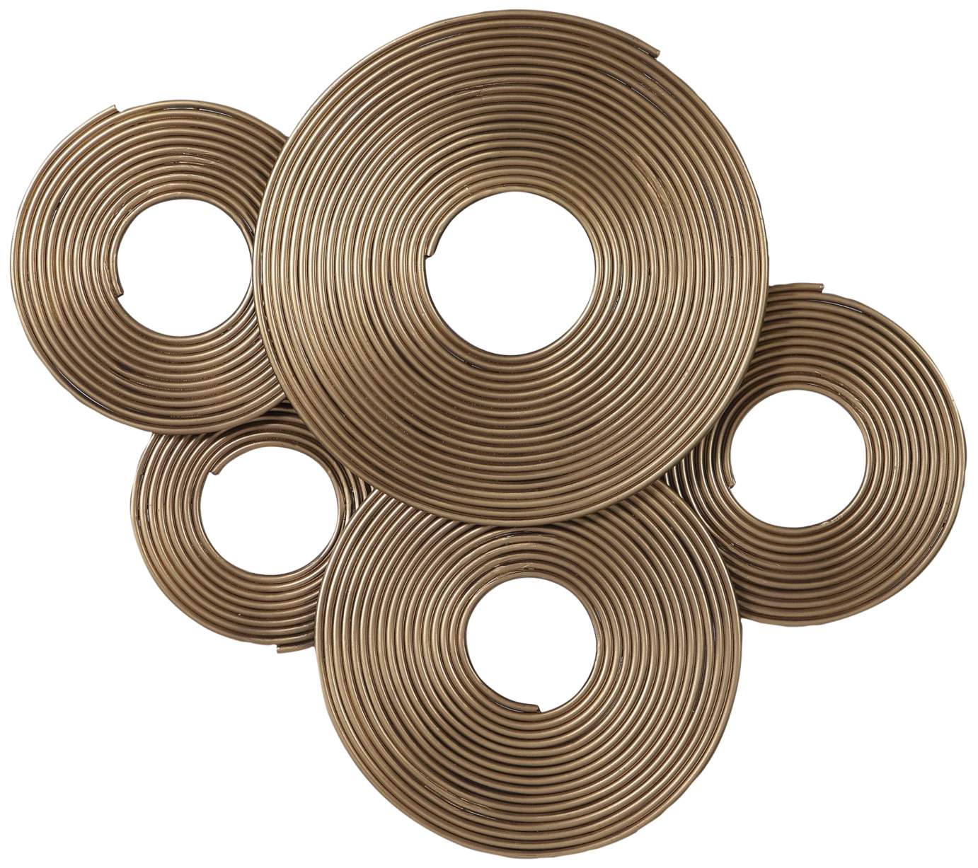 Ahmet 34 3/4"W Layered Rings Gold Metal Wall Art