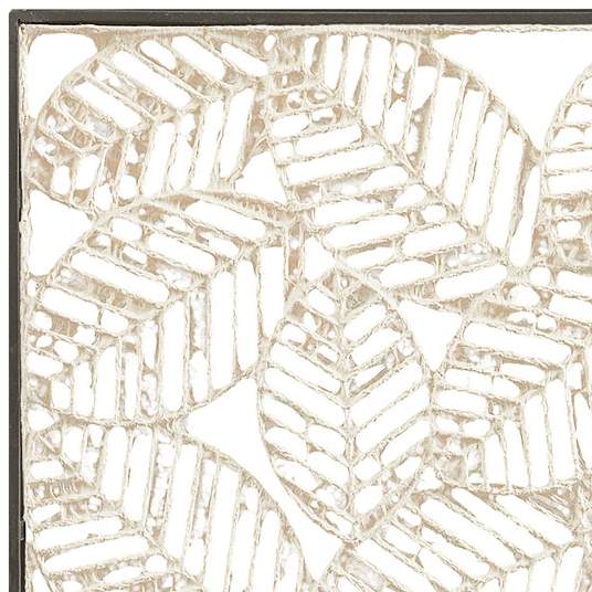 Paper Cloaked Leaves 32" Wide Framed Metal Wall Art